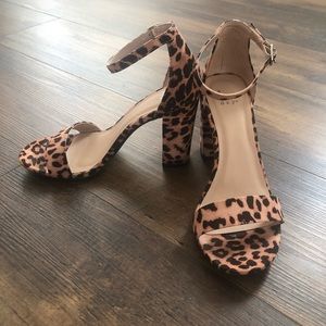 Leopard block heels